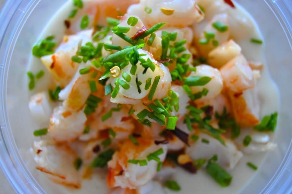 Truffled Cauliflower Soup with Chili Flakes (And Optional Shrimp!)