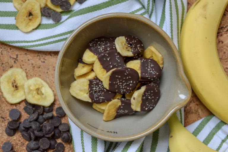 Dark Chocolate Dipped Banana Chips