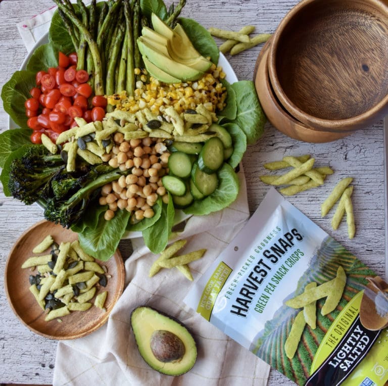 Summer Salad with Harvest Snaps Snack Crisps