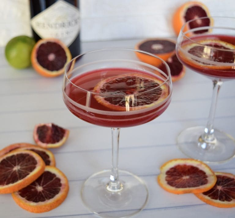 Blood Orange Valentine Gimlets