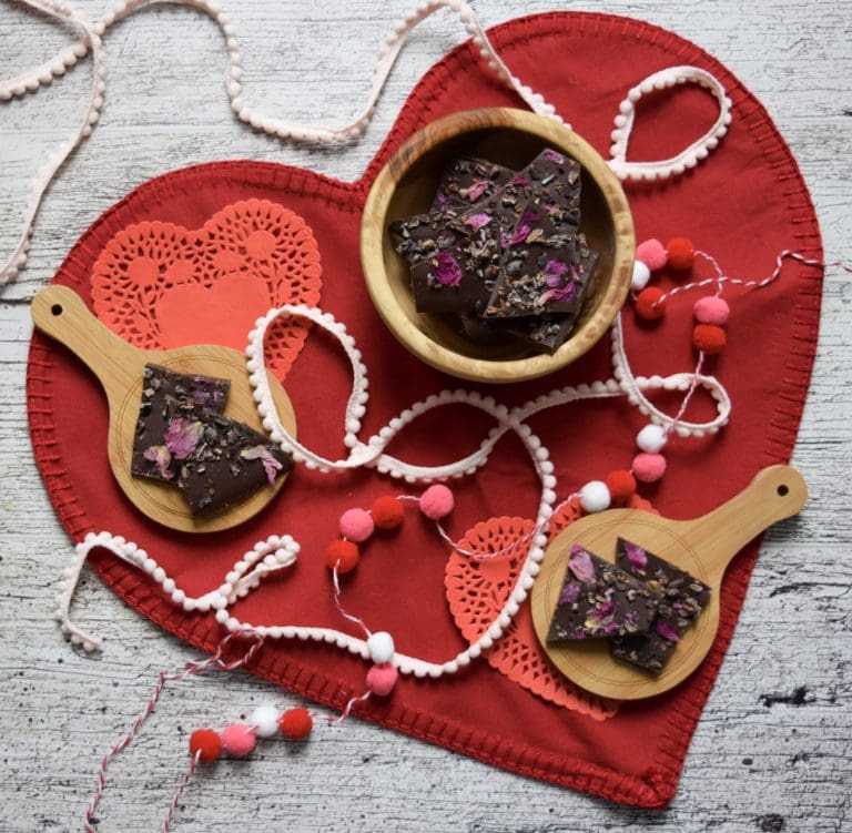 Rose Petal Dark Chocolate Bark