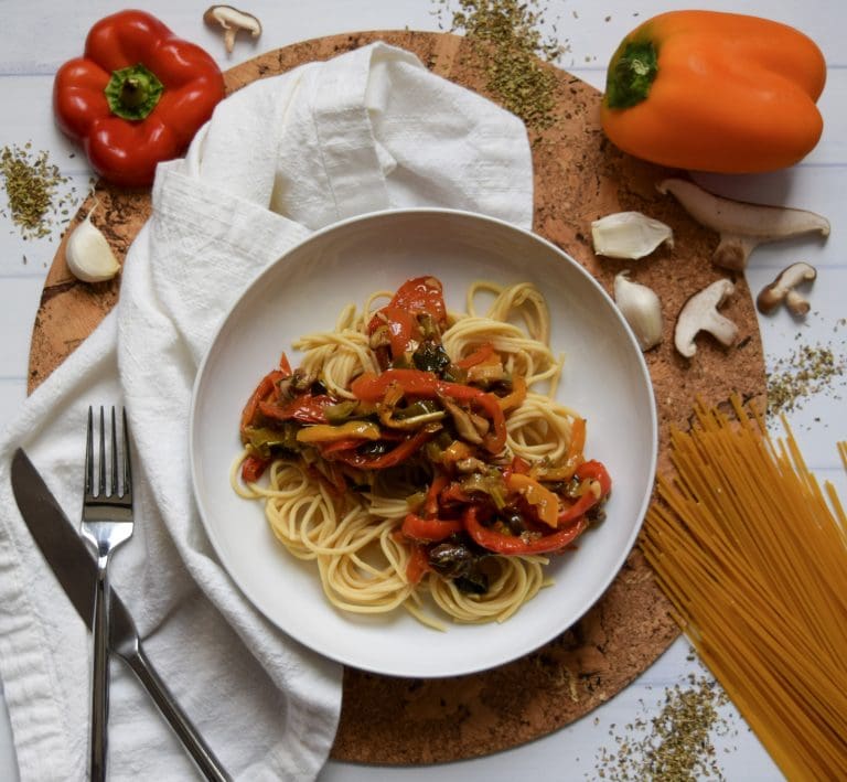 Quick Braised Sweet Pepper Pasta