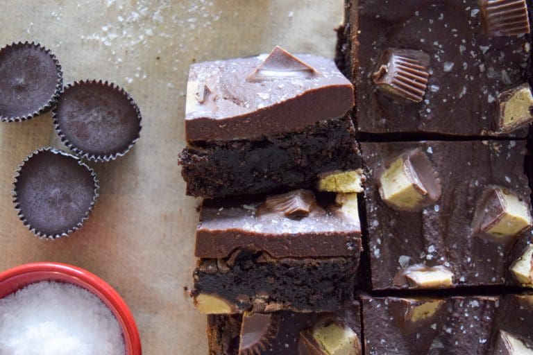 Decadent Sea Salt Sunbutter Ganache Brownies